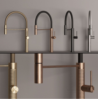 Смеситель для кухни Gessi 316 60012.727 с выдвижным изливом брашированная латунь